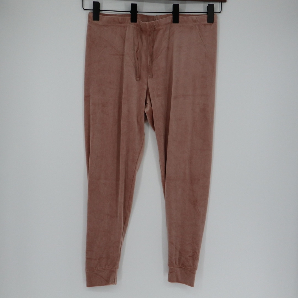 Juicy Couture Women's Logo Pink Velour Bling Gem Track Joggers Y2K Size‎ Large